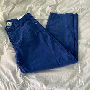 Pegged cowboy indie blue corduroy pants